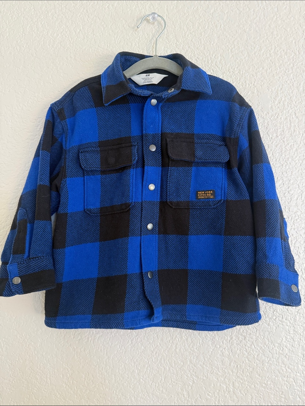 H&M Checkered Plaid Jacket - Blue & Black